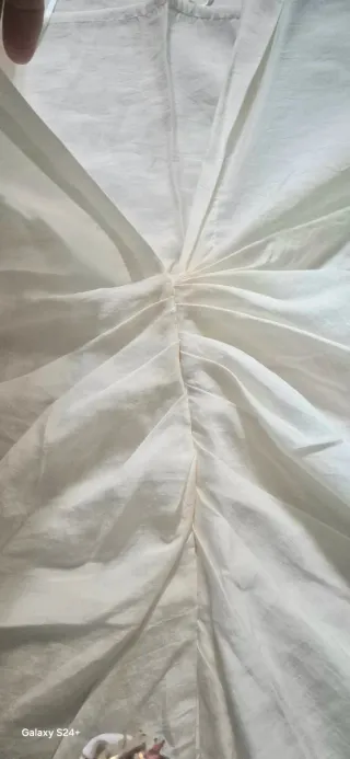 Vestido Zara Blanco Drapeado