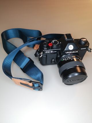 Tracolla fotocamera sgancio rapido blu