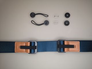 Tracolla fotocamera sgancio rapido blu