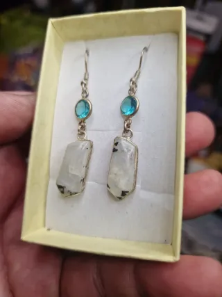 Pendientes Piedra Luna y Topacios Brasil