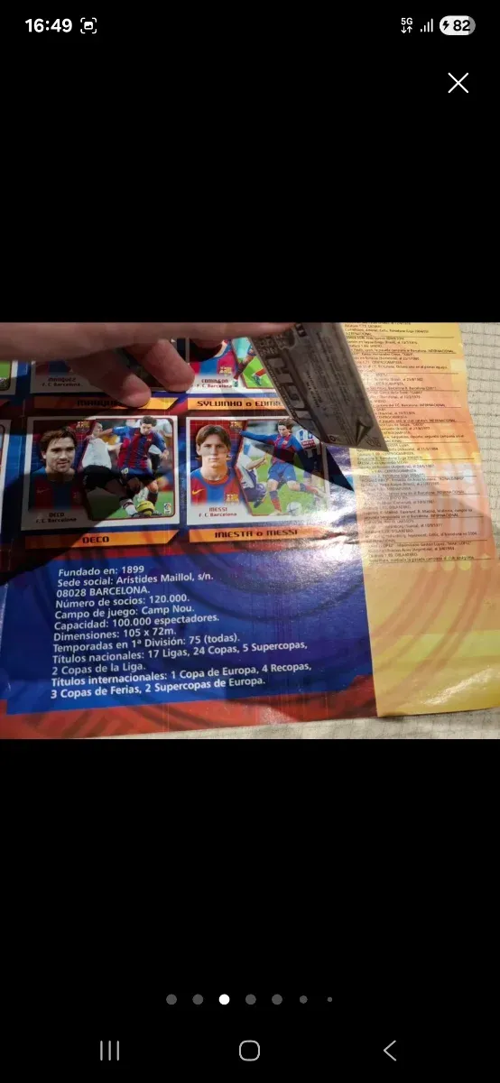 Álbum Liga 2005-2006 completo con Messi