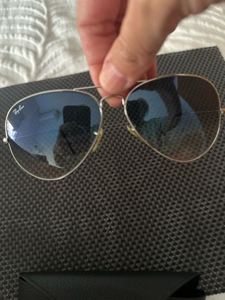 Gafas Ray Ban Aviator Plata y Azul