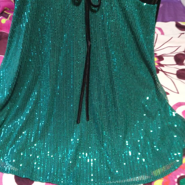 Vestido fiesta verde y negro