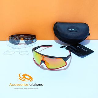 Gafas ciclismo PHMAX Lumen Negro-Rojo