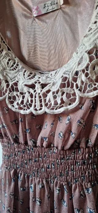 Mini Abito Rosa Antico con Pizzo