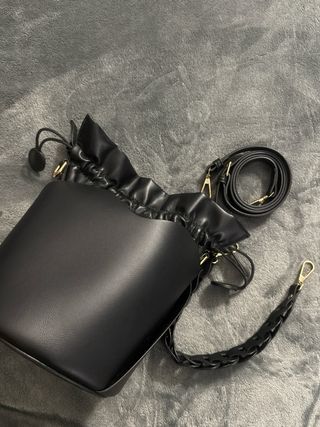 Borsa secchiello nera tracolla