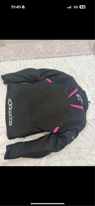 Chaqueta Moto Alpinestars Negra y Rosa