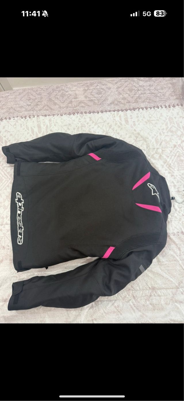 Chaqueta Moto Alpinestars Negra y Rosa