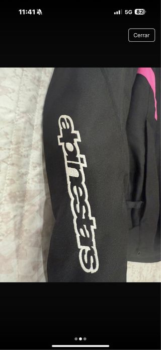 Chaqueta Moto Alpinestars Negra y Rosa