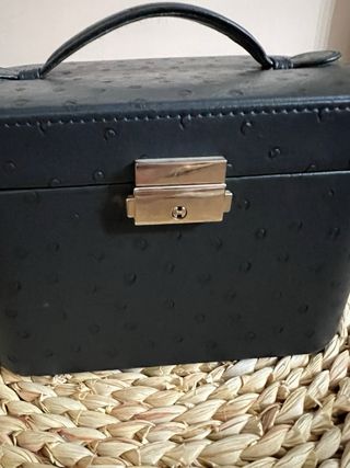 Joyero grande azul con detalles dorados