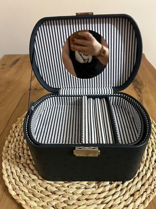 Joyero grande azul con detalles dorados