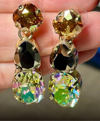 Pendientes largos cristal brillante preciosos