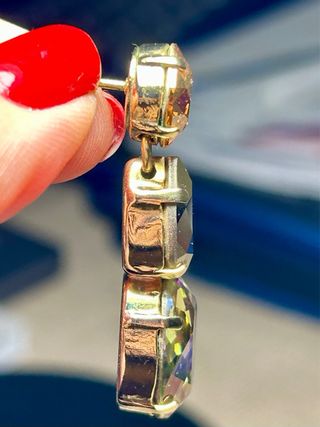 Pendientes largos cristal brillante preciosos