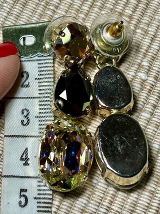 Pendientes largos cristal brillante preciosos