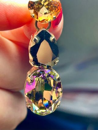 Pendientes largos cristal brillante preciosos