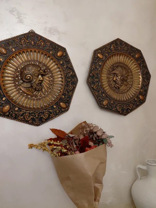 Platos Decorativos Metal Octogonal