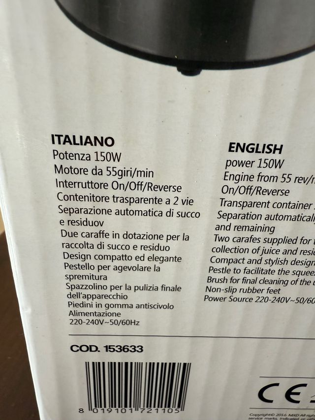 Estrattore frutta e verdura 