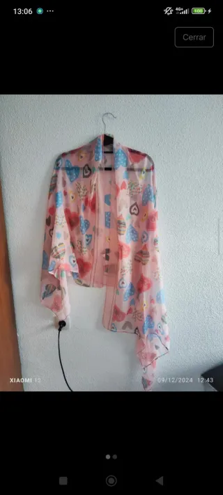 Fular bufanda rosa con corazones