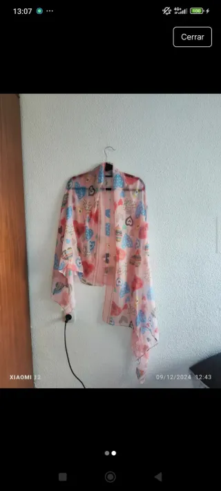 Fular bufanda rosa con corazones