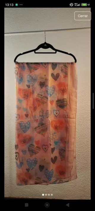 Fular bufanda rosa con corazones