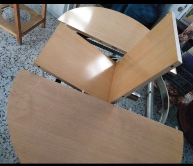 Mesa redonda extensible madera