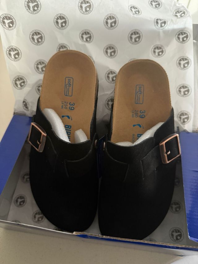 Zoccoli Birkenstock neri taglia 39