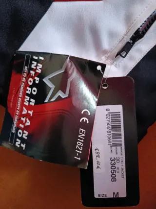 Chaqueta Moto Alpinestars Negra Roja Blanca