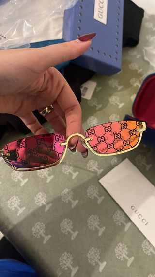 Occhiali da sole Gucci rosa arancio