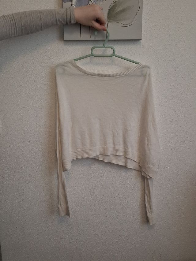 Sudadera fina Bershka blanca talla S