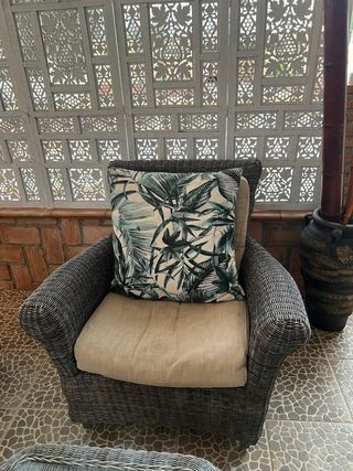 Conjunto Sofá y Sillones Exterior 3 Piezas