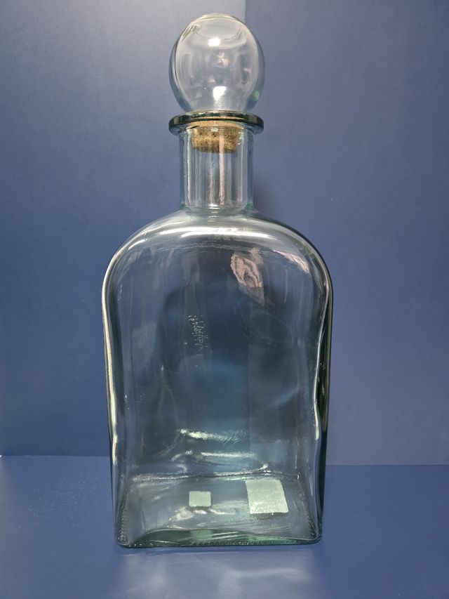 Botella grande cristal con tapón, 45 cm