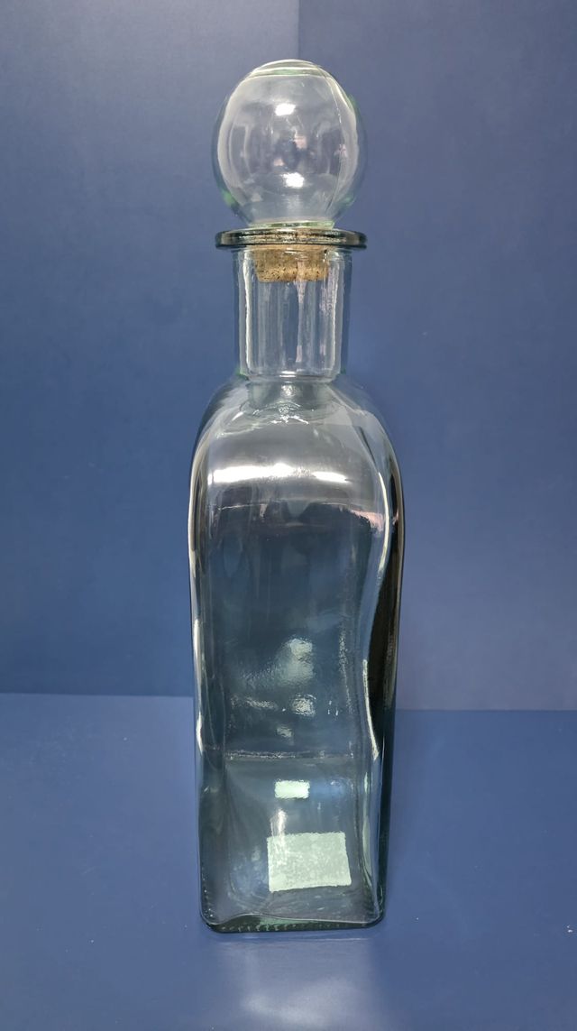 Botella grande cristal con tapón, 45 cm