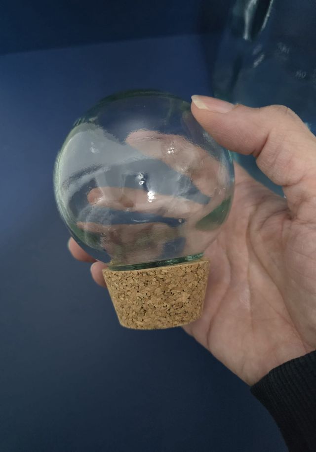 Botella grande cristal con tapón, 45 cm