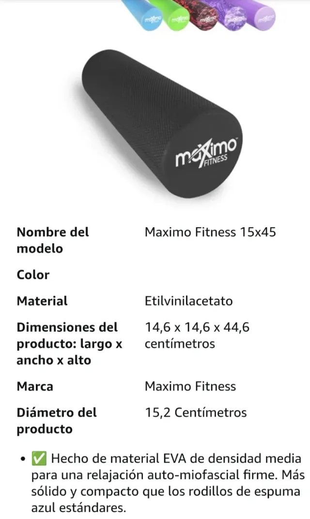 Rodillo Masaje Maximo Fitness medio-duro