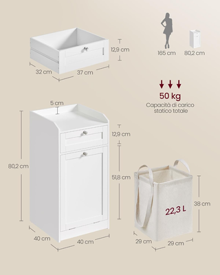 Mobile Portabiancheria per Bagno, Mobiletto Bagno