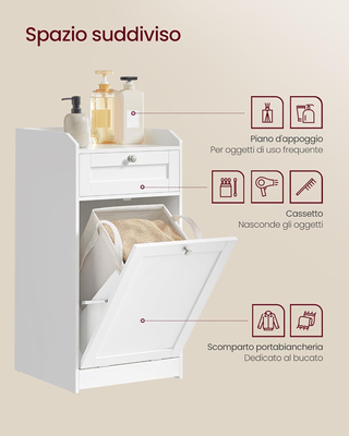 Mobile Portabiancheria per Bagno, Mobiletto Bagno