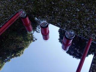 Specchio bagno decorazione rossa 60 X 76 CM