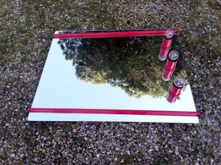 Specchio bagno decorazione rossa 60 X 76 CM