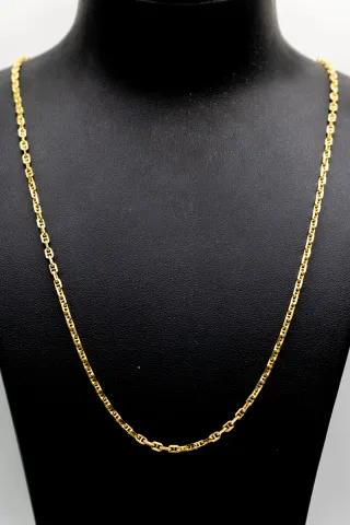 Cadena Oro 18k Tipo Banana Intercalada