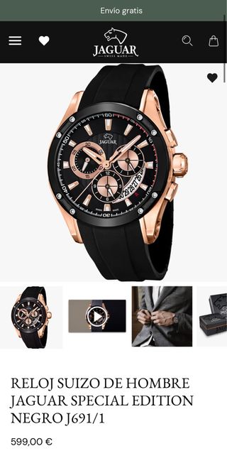 Reloj Jaguar J691 Oro Rosa Negro