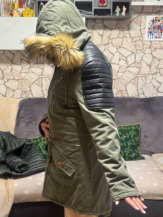 Chaqueta parka mujer verde militar XL