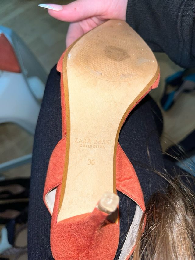 Zapatos Zara Basic Naranja Punta