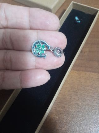 Charm quadrifoglio portafortuna s 925 argento