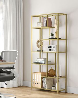 Libreria Scafale Verticale a 7 Ripiani Porta Piant