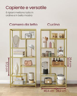 Libreria Scafale Verticale a 7 Ripiani Porta Piant