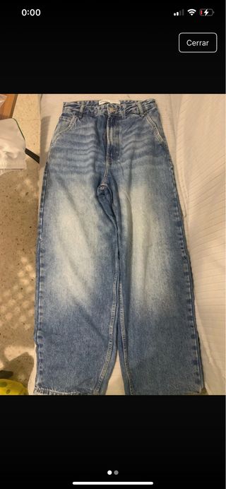 Pantalón vaquero Bershka ancho azul