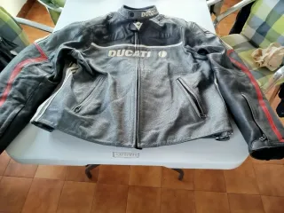 Chaqueta Cuero Dainese Ducati Corse Negra Roja