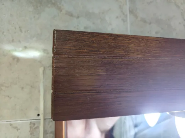 Espejo baño madera con luz y enchufe