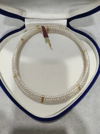 Collar y Pulsera Majorica Perlas Doradas