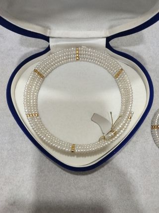 Collar y Pulsera Majorica Perlas Doradas